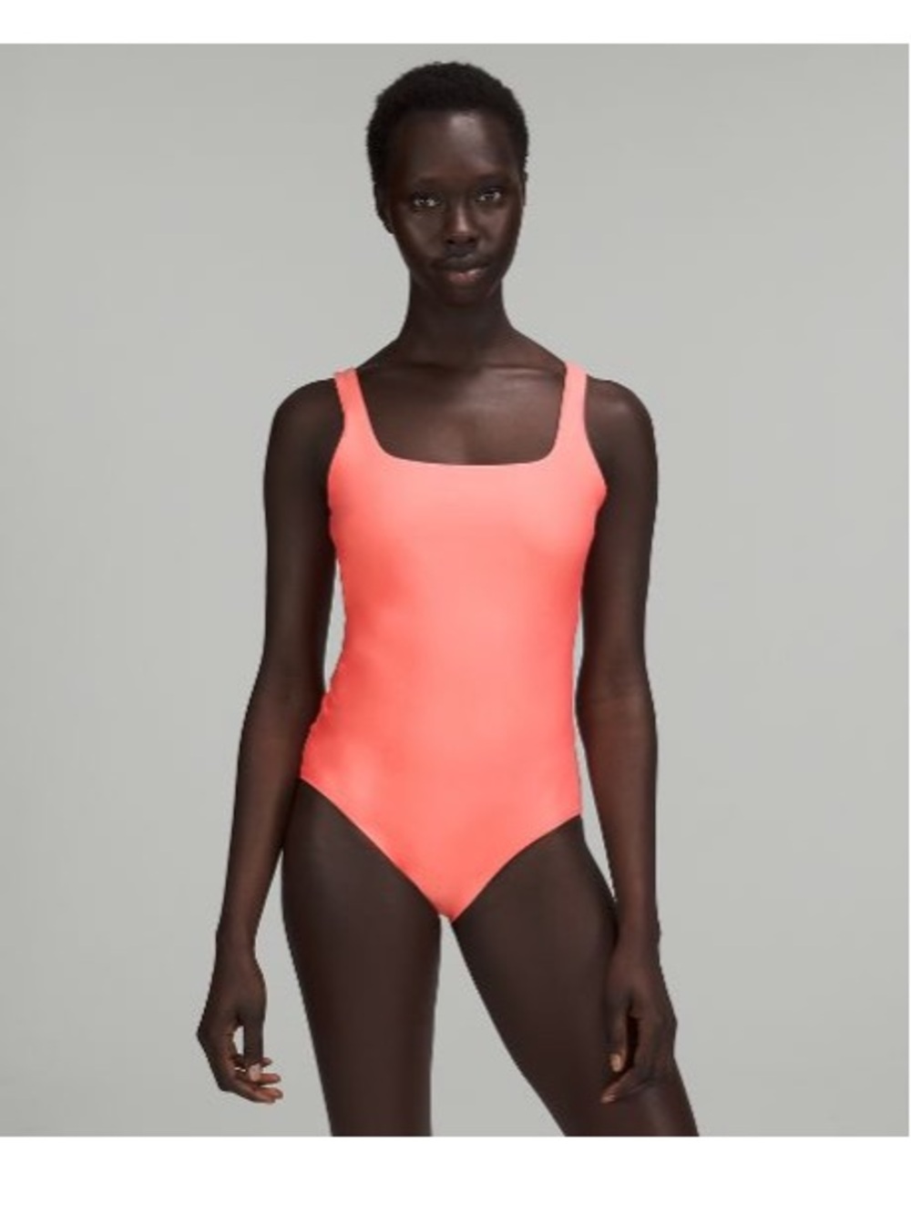 Square-Neck One-Piece Swimsuit - Raspberry Cream